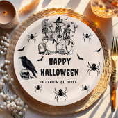 Halloween Party Volwassen  Gotische Schedel Papieren Bordje