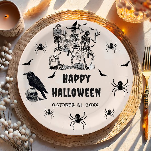 Halloween Party Volwassen Gotische Schedel Papieren Bordje