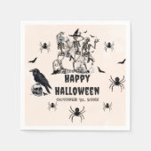 Halloween Party Volwassen  Gotische Schedel Servet (Voorkant)