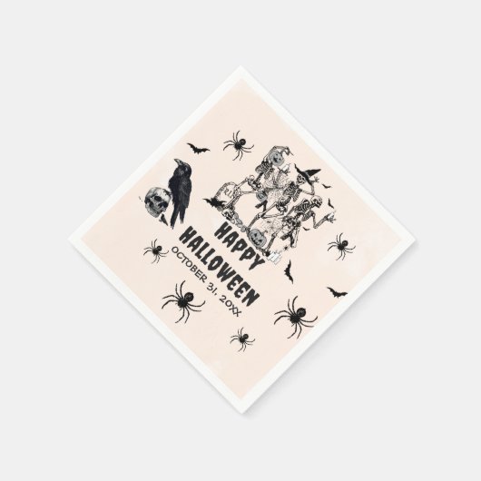 Halloween Party Volwassen  Gotische Schedel Servet (Hoek)