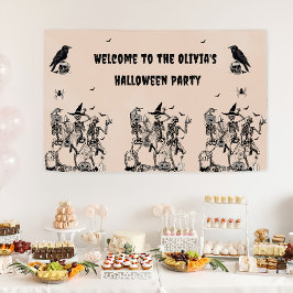 Halloween Party Volwassen  Gotische Schedel Spandoek