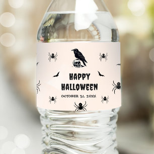 Halloween Party Volwassen Gotische Schedel Waterfles Etiket