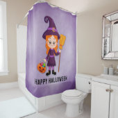 Halloween Party voor Kids Witch Douchegordijn (In situ)