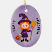 Halloween Party voor Kids Witch Keramisch Ornament (Achterkant)