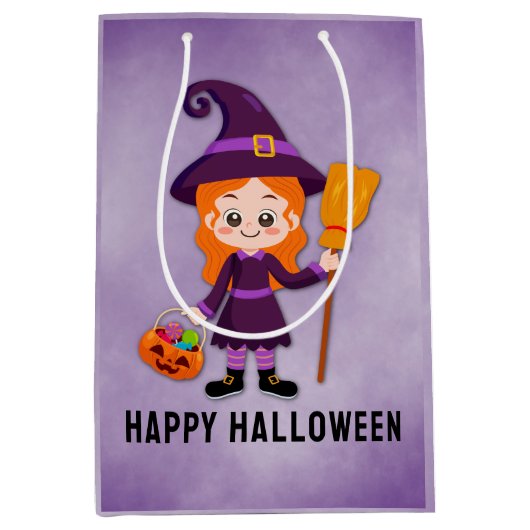 Halloween Party voor Kids Witch Medium Cadeauzakje (Voorkant)