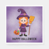 Halloween Party voor Kids Witch Paper Servet (Voorkant)