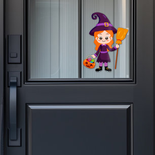 Halloween Party voor Kids Witch Raamsticker