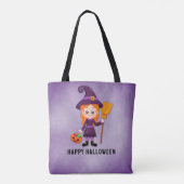 Halloween Party voor Kids Witch Tote Bag (Achterkant)