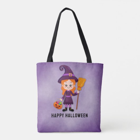 Halloween Party voor Kids Witch Tote Bag (Achterkant)
