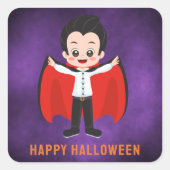 Halloween Party voor kinderen Vampier Vierkante Sticker (Voorkant)