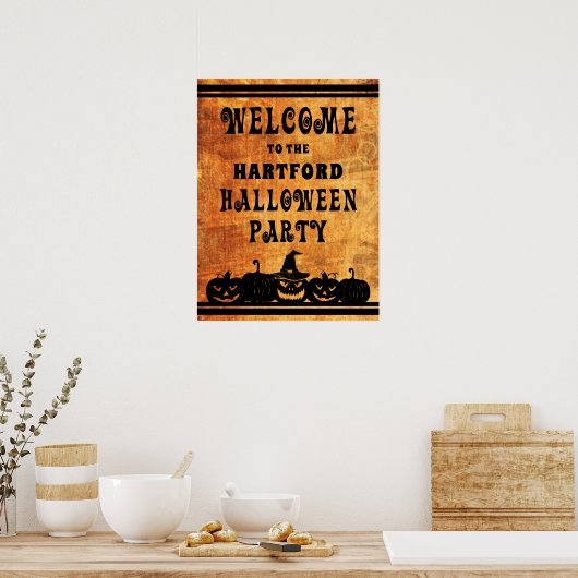 Halloween Party Welkom gepersonaliseerd Poster (Keuken)