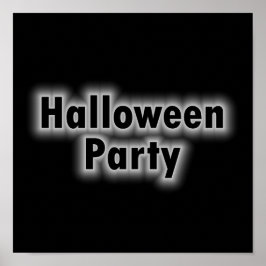 Halloween Party White Glow Poster