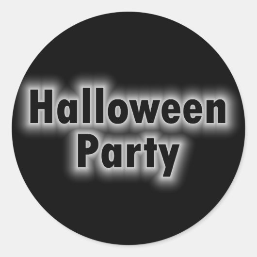 Halloween Party White Glow Ronde Sticker (Voorkant)