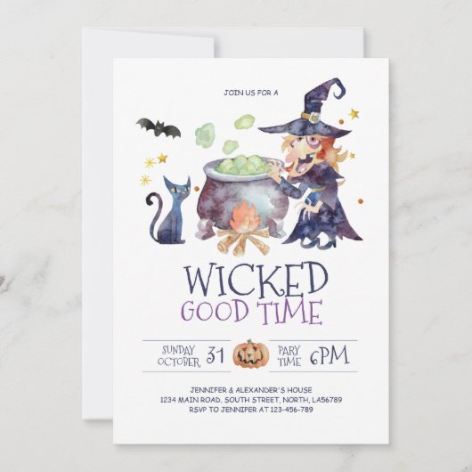 Halloween Party Wied Good Time Invitation Kaart (Voorkant)