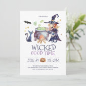 Halloween Party Wied Good Time Invitation Kaart (Staand voorkant)