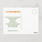 Halloween Party/Wiener Roast Uitnodiging/Bat Briefkaart (Achterkant)