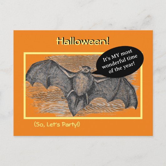 Halloween Party/Wiener Roast Uitnodiging/Bat Briefkaart (Voorkant)