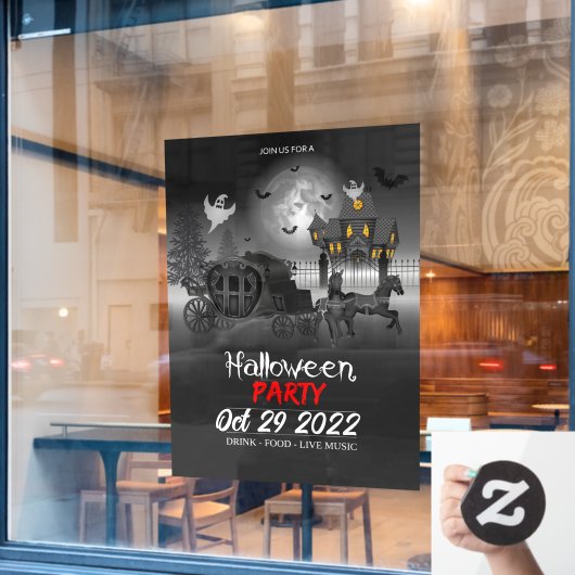 Halloween Party Window Cling Raamsticker (Cafe Raam)