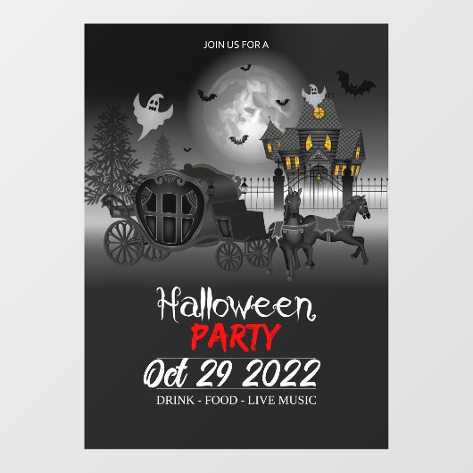 Halloween Party Window Cling Raamsticker (Vel)