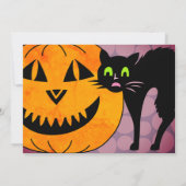 Halloween Party Witch Legs Pumpkin Cat Funny Kaart (Achterkant)