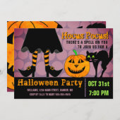 Halloween Party Witch Legs Pumpkin Cat Funny Kaart (Voorkant / Achterkant)