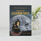 Halloween Party Witch roeren het op Kaart (Staand voorkant)