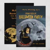 Halloween Party Witch roeren het op Kaart (Voorkant / Achterkant)