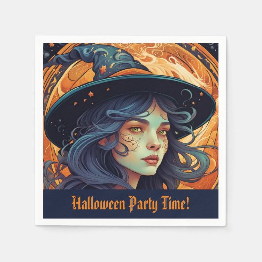 Halloween Party Witch Theme Servet (Voorkant)