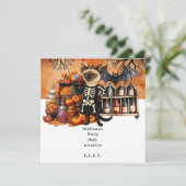 Halloween Party with Cats and Cakes Kaart (Staand voorkant)