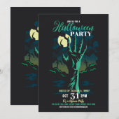 Halloween Party Zombie Graveyard Party Kaart (Voorkant / Achterkant)