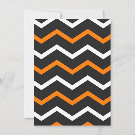 Halloween Party Zwart en Sinaasappel Kaart (Achterkant)