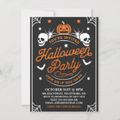 Halloween Party Zwart en Sinaasappel  Kaart (Voorkant)