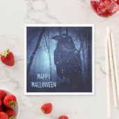 Halloween Party Zwart Raven Crow Blauw Woud Servet (Insitu)