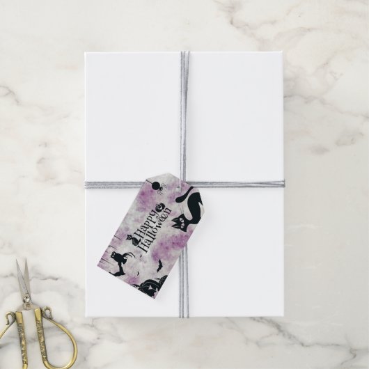 Halloween Party Zwarte Kat Boze Pompoenen Enge Uil Cadeaulabel (Met Touw)