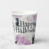 Halloween Party Zwarte Kat Boze Pompoenen Enge Uil Papieren Bekers (Links)