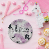 Halloween Party Zwarte Kat Boze Pompoenen Enge Uil Papieren Bordje (Feest)