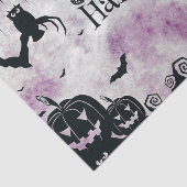 Halloween Party Zwarte Kat Boze Pompoenen Enge Uil Tissuepapier (Detail)