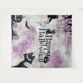 Halloween Party Zwarte Kat Boze Pompoenen Enge Uil Wandkleed (Voorkant (horizontaal))