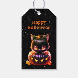 Halloween Party Zwarte Kat Pompoen Horror Eng Cadeaulabel