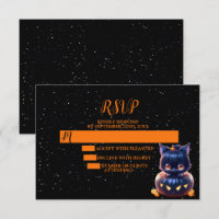 Halloween Party Zwarte Kat Pompoen Horror Eng