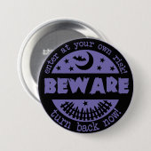Halloween Pas op Spooky Haunted House Ronde Button 7,6 Cm (Voorkant /achterkant)