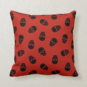 Halloween past de Red Skull Cotton 16"X16" aan Kussen