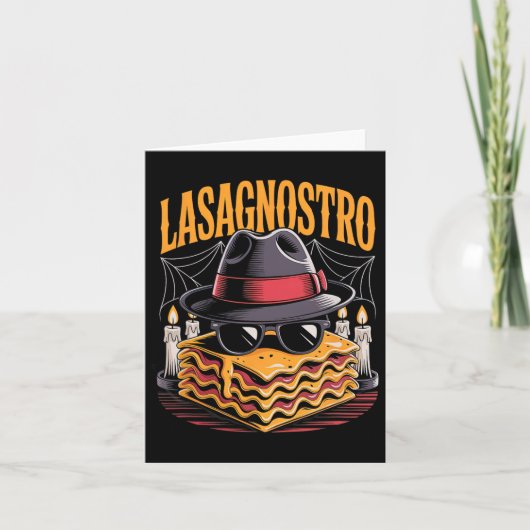 Halloween Pasta Meme Mafia Parodie Grappige Lasagn Kaart (Voorkant)