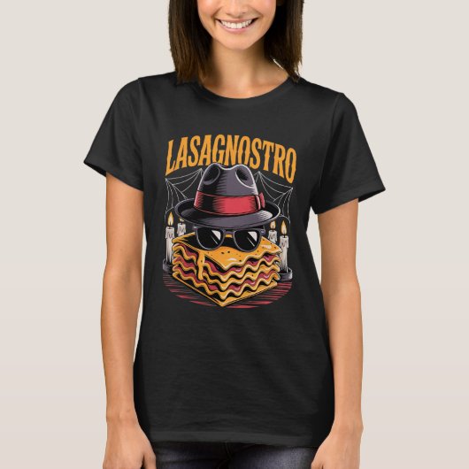 Halloween Pasta Meme Mafia Parodie Grappige Lasagn T-shirt (Voorkant)