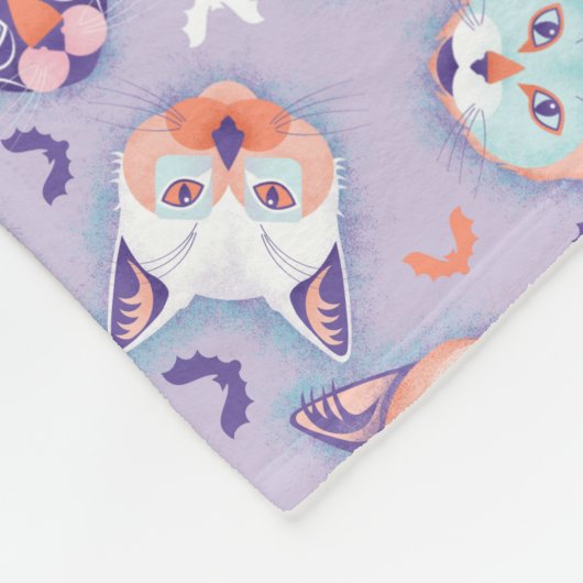 Halloween pastel Cats Fleece Deken (Hoek)