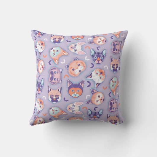 Halloween pastel Cats Kussen (Achterkant)
