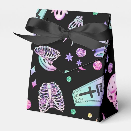 Halloween pastel gothic apothecary and graveyard bedankdoosjes (Voorkant Zijde)