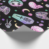 Halloween pastel gothic apothecary and graveyard cadeaupapier (Hoek)