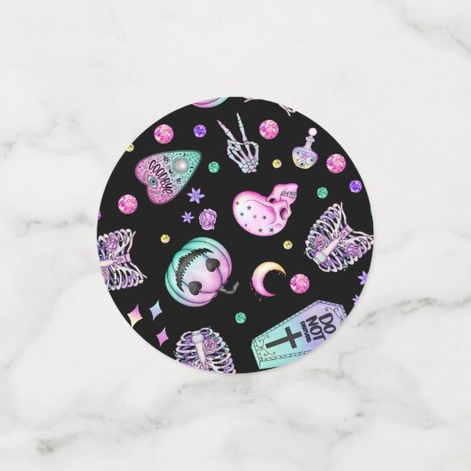 Halloween pastel gothic apothecary and graveyard confetti (Kleine voorkant)