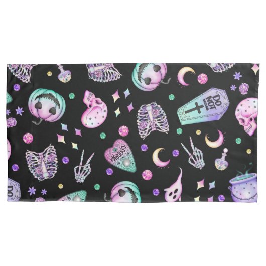 Halloween pastel gothic apothecary and graveyard kussensloop (Voorkant-Links)